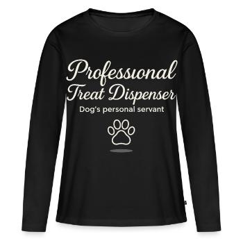 Serviteur professionnel pour chiens distributeur de friandises - T-shirt manches longues Premium bio Femme - noir - Devant - Julia (174cm)