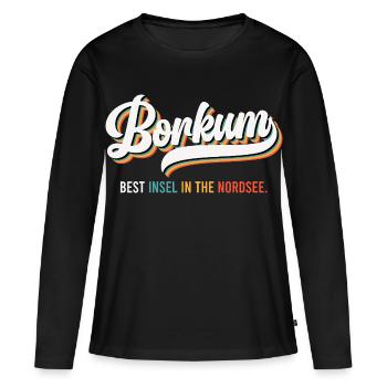 BORKUM BEST INSEL DANS LE NORDSEE Fun - T-shirt manches longues Premium bio Femme - noir - Devant - Julia (174cm)