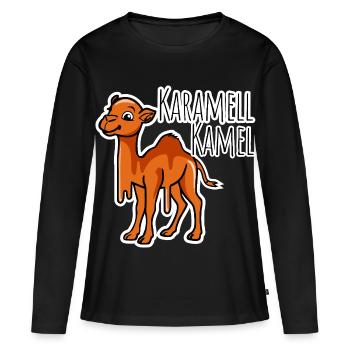 Camel de caramel - une blague délicieuse et drôle - T-shirt manches longues Premium bio Femme - noir - Devant - Julia (174cm)