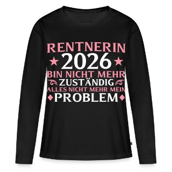 Pension : Adieu 2026 : Plus responsable - retraités - T-shirt manches longues Premium bio Femme - noir - Devant - Julia (174cm)