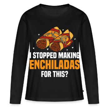 Enchiladas Foodie-Gericht der mexikanischen Küche - Frauen Premium Bio Langarmshirt - Schwarz - Vorne - Julia (174cm)