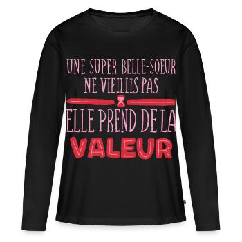 It doesn't age, it increases in value - Women's Premium Organic Long Sleeve Shirt - black - Front - Julia (174cm)