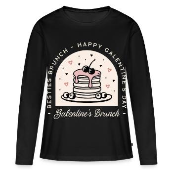 Meilleures amies de Galentine : brunch party - T-shirt manches longues Premium bio Femme - noir - Devant - Julia (174cm)