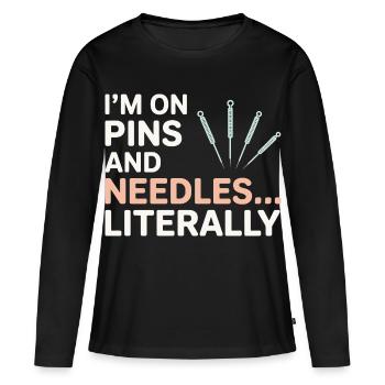 Je suis sur des fourmillements professionnels, acupuncteur professionnel - T-shirt manches longues Premium bio Femme - noir - Devant - Julia (174cm)