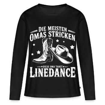 Granny Line Dance Boots - Women's Premium Organic Long Sleeve Shirt - black - Front - Julia (174cm)