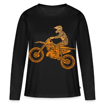 Motocross, pilote de motocross, motocross, motocross - T-shirt manches longues Premium bio Femme - noir - Devant - Julia (174cm)