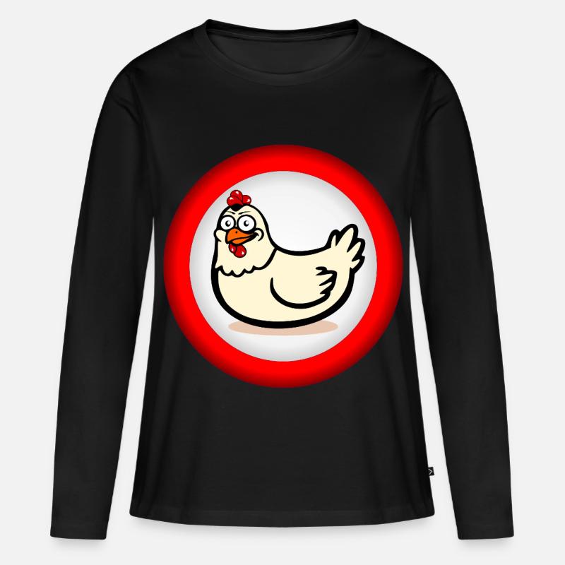 Cartello di Chicken Keeping Chickens - Maglia a maniche lunghe ecologica premium da donna - nero