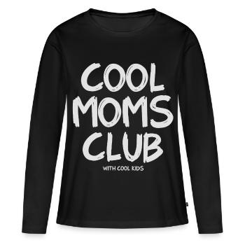 Cool Moms Club with cool Kids - Frauen Premium Bio Langarmshirt - Schwarz - Vorne - Julia (174cm)