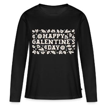 Bonne Saint-Valentin pour la fête de Galentine, amis - T-shirt manches longues Premium bio Femme - noir - Devant - Julia (174cm)