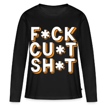 Gros mots censurés - T-shirt manches longues Premium bio Femme - noir - Devant - Julia (174cm)