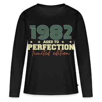 1982 - Women's Premium Organic Long Sleeve Shirt - black - Front - Julia (174cm)