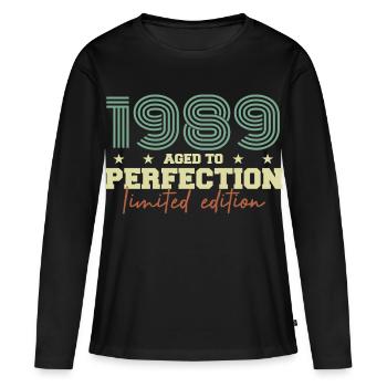 1989 - Women's Premium Organic Long Sleeve Shirt - black - Front - Julia (174cm)