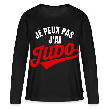 Ich kann nicht, ich habe Judo, Humor, Judoka. - Frauen Premium Bio Langarmshirt - Schwarz - Vorne - Julia (174cm)