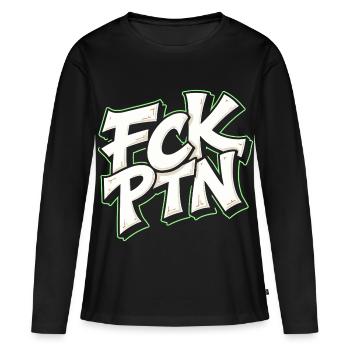 Déclaration anti-Poutine du FCK PTN - T-shirt manches longues Premium bio Femme - noir - Devant - Julia (174cm)