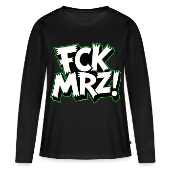 Slogan de protestation politique FCK Mar - T-shirt manches longues Premium bio Femme - noir - Devant - Julia (174cm)