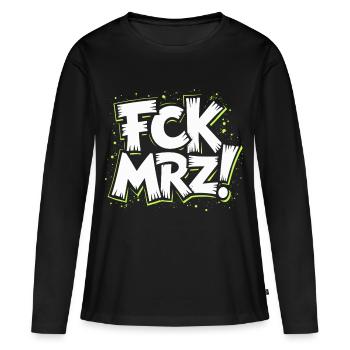 Slogan de protestation politique FCK Mar - T-shirt manches longues Premium bio Femme - noir - Devant - Julia (174cm)
