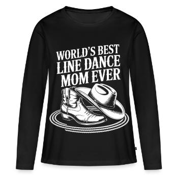 World's Best Line Dance Mom - Frauen Premium Bio Langarmshirt - Schwarz - Vorne - Julia (174cm)