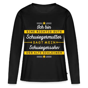 Je suis belle-mère - T-shirt manches longues Premium bio Femme - noir - Devant - Julia (174cm)