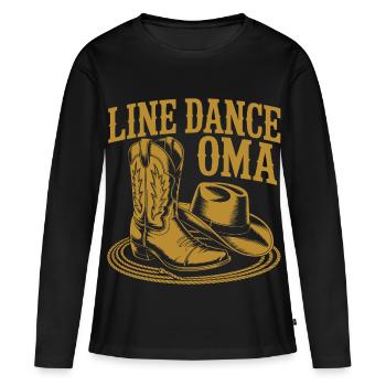 Line Dance Oma Boots Hat - Frauen Premium Bio Langarmshirt - Schwarz - Vorne - Julia (174cm)