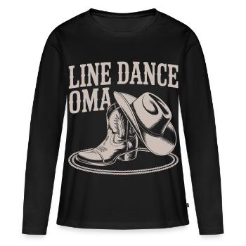 Line Dance Granny Western Boots - Women's Premium Organic Long Sleeve Shirt - black - Front - Julia (174cm)