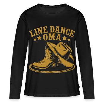 Line Dance Granny Boots - Women's Premium Organic Long Sleeve Shirt - black - Front - Julia (174cm)