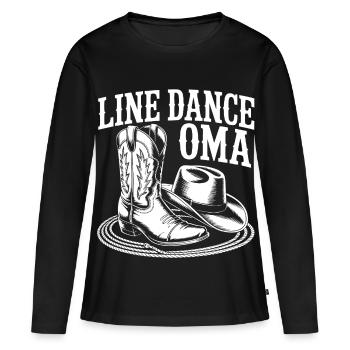 Line Dance Granny Cowboy Boots - Women's Premium Organic Long Sleeve Shirt - black - Front - Julia (174cm)