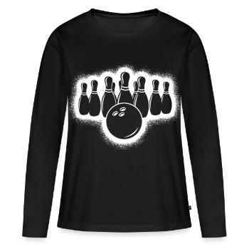 Bowler Garçons Garçons Garçons - T-shirt manches longues Premium bio Femme - noir - Devant - Julia (174cm)