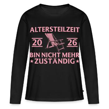 Partial retirement 2026 No longer responsible - pension - Women's Premium Organic Long Sleeve Shirt - black - Front - Julia (174cm)