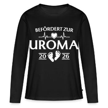 Urgroßmutter 2026 - Befördert zur Uroma - Frauen Premium Bio Langarmshirt - Schwarz - Vorne - Julia (174cm)