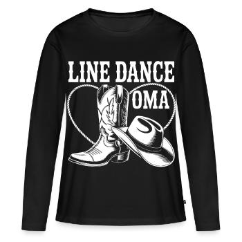 Line Dance Granny Boots - Women's Premium Organic Long Sleeve Shirt - black - Front - Julia (174cm)
