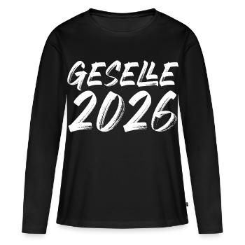 Compagnon 2026 - T-shirt manches longues Premium bio Femme - noir - Devant - Julia (174cm)