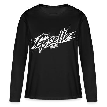 Compagnon 2026 - T-shirt manches longues Premium bio Femme - noir - Devant - Julia (174cm)