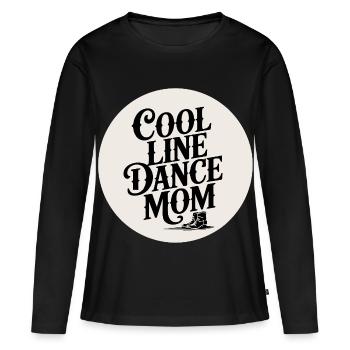 Line Dance Mom Vintage Typo Boot - Women's Premium Organic Long Sleeve Shirt - black - Front - Julia (174cm)