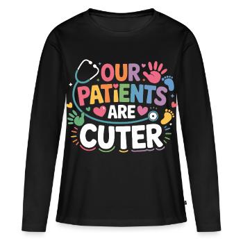 Nos patients sont CutER - T-shirt manches longues Premium bio Femme - noir - Devant - Julia (174cm)
