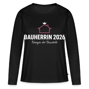 Client 2026 Queen of the Construction Site - Women's Premium Organic Long Sleeve Shirt - black - Front - Julia (174cm)