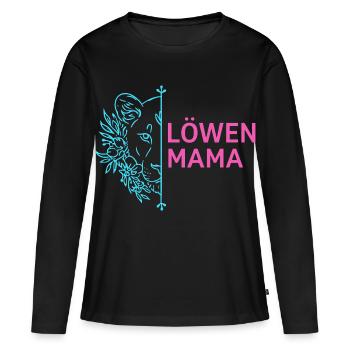 Lion Mom Proud Lioness Flowers - Women's Premium Organic Long Sleeve Shirt - black - Front - Julia (174cm)