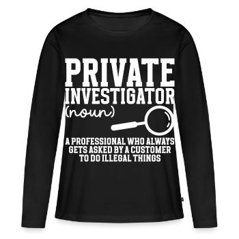 Détective Observation des costumes Détective privé - T-shirt manches longues Premium bio Femme - noir - Devant - Julia (174cm)