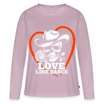 Love Line Dance Skull - Frauen Premium Bio Langarmshirt - Altrosa - Vorne - Julia (174cm)