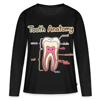 Dentiste assistant dentaire en anatomie dentaire - T-shirt manches longues Premium bio Femme - noir - Devant - Julia (174cm)