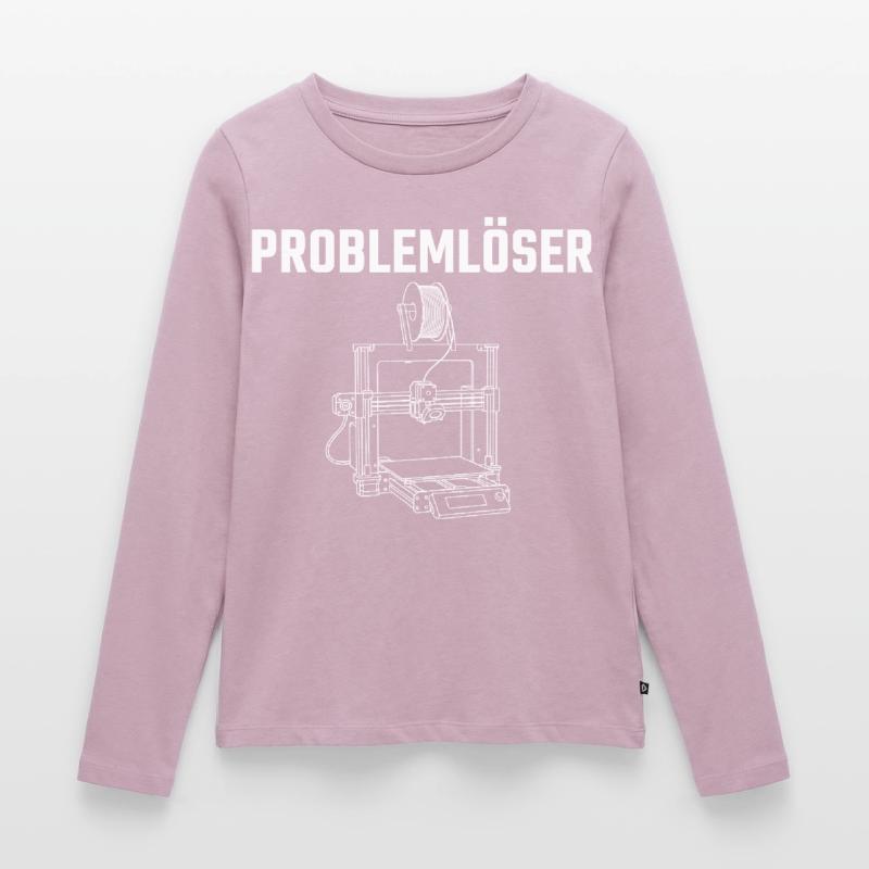 Problem Solver imprimante 3D – Conception de déclaration de créateur T-shirt manches longues Premium bio Femme