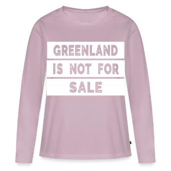 Le Groenland n’est pas à vendre - T-shirt manches longues Premium bio Femme - rose poudré - Devant - Julia (174cm)