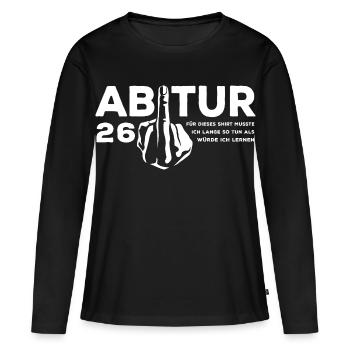 Abitur 2026 - J’ai dû étudier longtemps - T-shirt manches longues Premium bio Femme - noir - Devant - Julia (174cm)