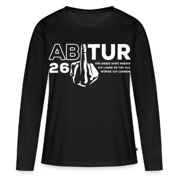 Abitur 2026 - J’ai dû étudier longtemps - T-shirt manches longues Premium bio Femme - noir - Devant - Julia (174cm)