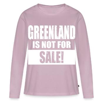 Le Groenland n’est pas à vendre - T-shirt manches longues Premium bio Femme - rose poudré - Devant - Julia (174cm)