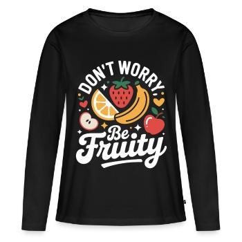 Ne t’inquiète pas, sois un peu délicat - T-shirt manches longues Premium bio Femme - noir - Devant - Julia (174cm)