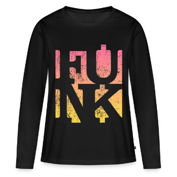 Funk Vintage - T-shirt manches longues Premium bio Femme - noir - Devant - Julia (174cm)