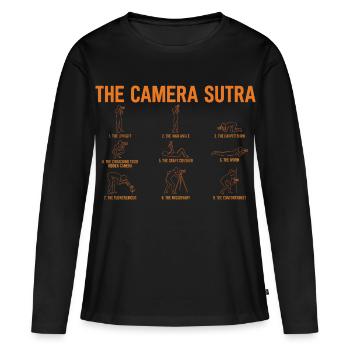 Le Sutra de la caméra – Design du photographe drôle - T-shirt manches longues Premium bio Femme - noir - Devant - Julia (174cm)