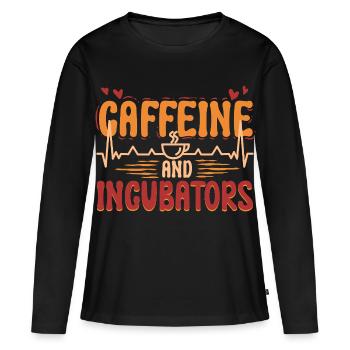 NICU Nurse Caffeine And Incubators - Women's Premium Organic Long Sleeve Shirt - black - Front - Julia (174cm)