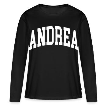 Andrea - T-shirt manches longues Premium bio Femme - noir - Devant - Julia (174cm)