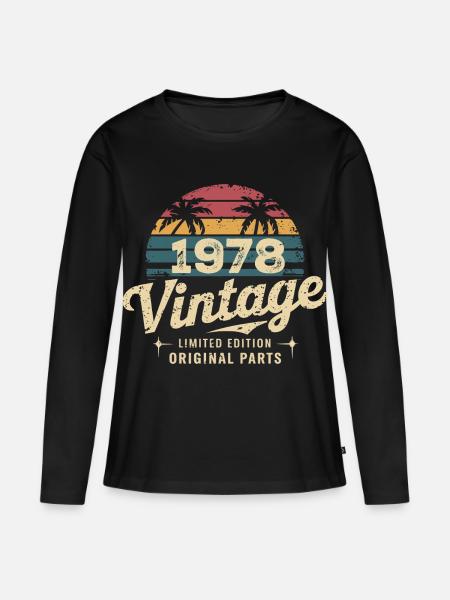 Großartig seit 1978 1978 Geburtstagsgeschenk - Frauen Premium Bio Langarmshirt - Schwarz